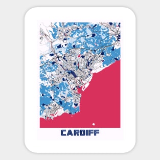 Cardiff - United Kingdom MilkTea City Map Sticker
